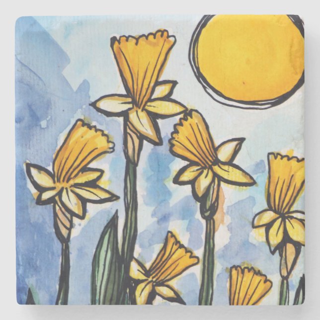 Posavasos De Piedra Daffodils (Anverso)