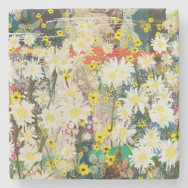 Posavasos De Piedra Daisies de época - Arte floral inspirado en la nat