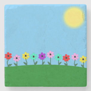 Posavasos De Piedra Daisises coloridos