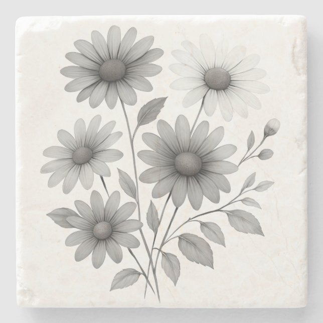 Posavasos De Piedra Daisy Coaster (Anverso)