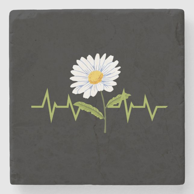 Posavasos De Piedra Daisy Heartbeat (Anverso)