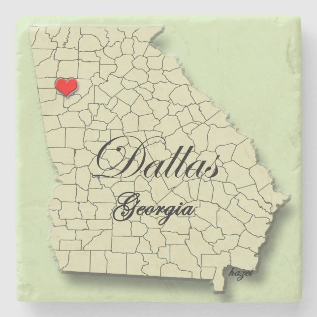 Posavasos De Piedra Dallas, Georgia, mapa, prácticos de costa (Anverso)