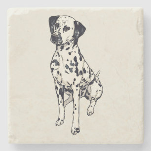 Posavasos De Piedra Dálmata Pop Art de medio tono Sparky Perro Cómic