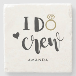 Posavasos De Piedra Dama de honor I Do Crew Negro y Blanco