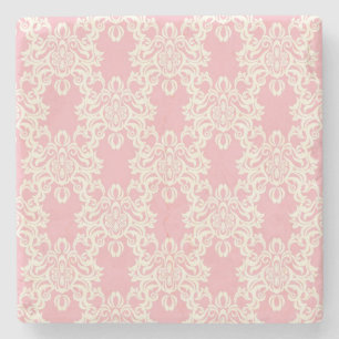 Posavasos De Piedra Damasco retro floral