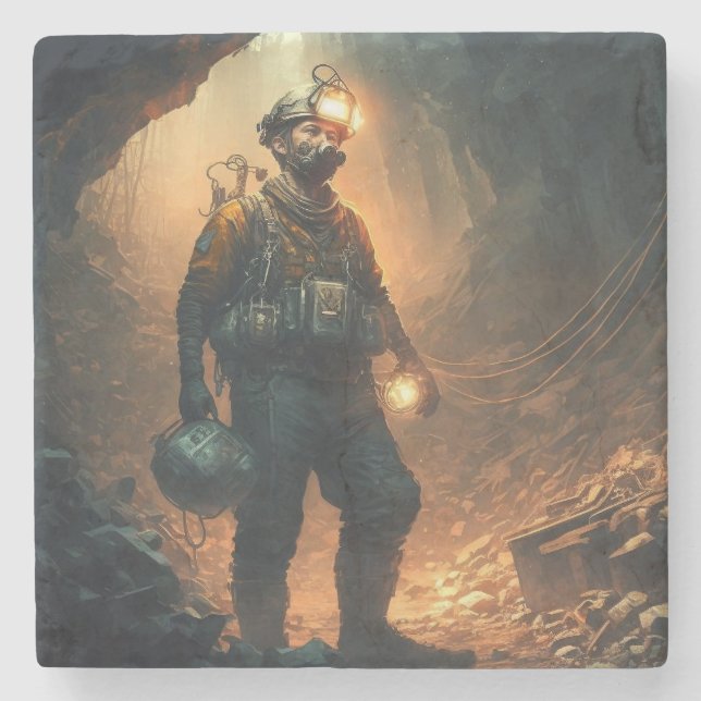 Posavasos De Piedra Dangerous Mines (Anverso)