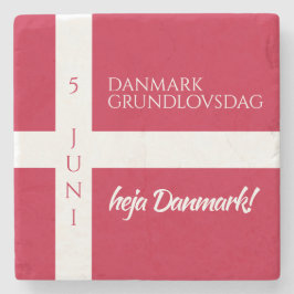 Posavasos De Piedra Danmark Grundlovsdag Bandera del Día Nacional Dané