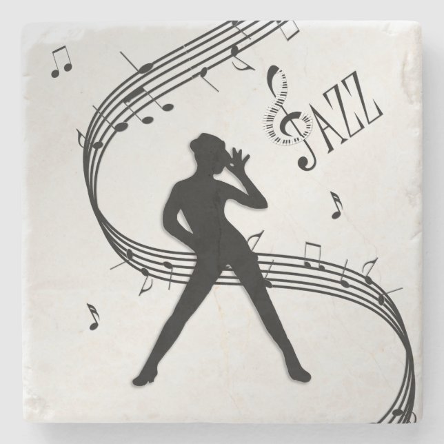 Posavasos De Piedra Danza de Jazz Plata (Anverso)