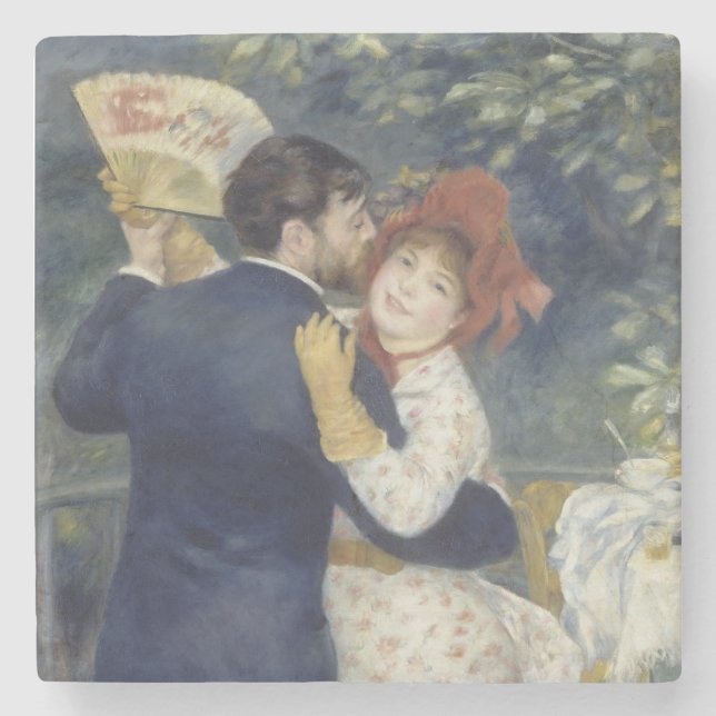 Posavasos De Piedra Danza del campo - Pintura impresionista de renoir (Anverso)