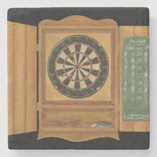 Posavasos De Piedra Dartboard con anotar del grillo