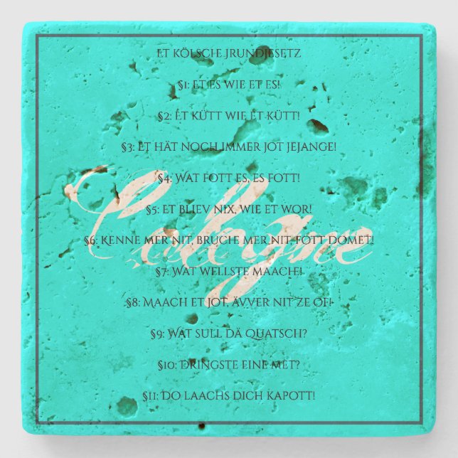 Posavasos De Piedra Das Kölsche Grundgesetz – Köln Cologne Jugendstil (Anverso)