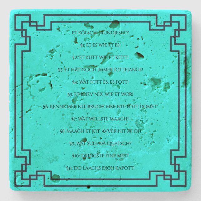 Posavasos De Piedra Das Kölsche Grundgesetz – Köln Cologne Jugendstil (Anverso)