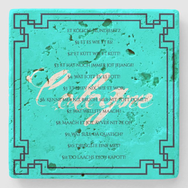 Posavasos De Piedra Das Kölsche Grundgesetz – Köln Cologne Jugendstil (Anverso)