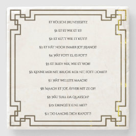 Posavasos De Piedra Das Kölsche Grundgesetz – Köln Cologne Jugendstil