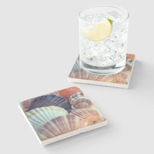 Posavasos de Piedra de Conchas Marinas
