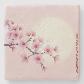 Posavasos de piedra de flor de cerezo japonesa