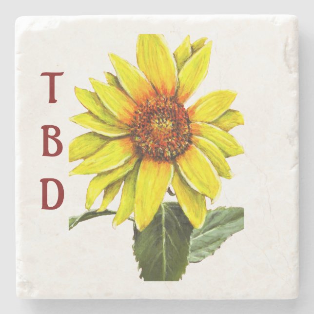 Posavasos de piedra de girasol (Anverso)