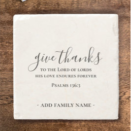 Posavasos De Piedra Dé gracias a la escritura de la Biblia Personaliza