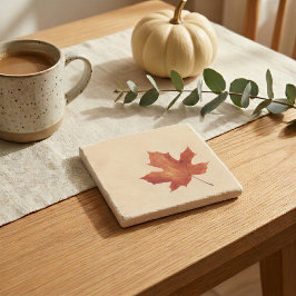 Posavasos de piedra de hoja de arce de otoño