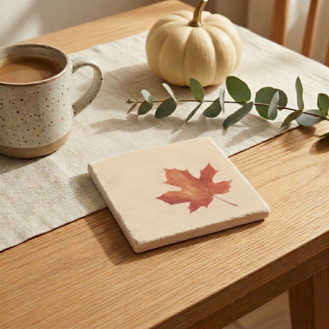Posavasos de piedra de hoja de arce de otoño (Subido por el creador)