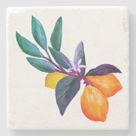 Posavasos de Piedra de Hoja de Limón | Jardín de C