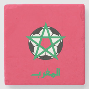 Posavasos de piedra de la bandera de Marruecos