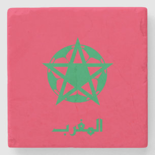 Posavasos de piedra de la bandera de Marruecos 2