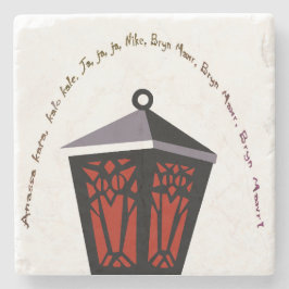 Posavasos de piedra de linterna de búho - Rojo