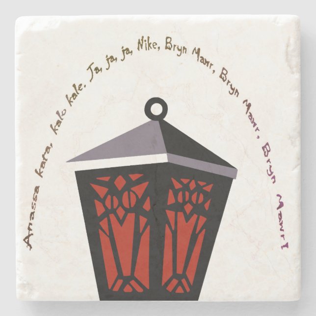 Posavasos de piedra de linterna de búho - Rojo (Anverso)