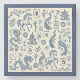 Posavasos de piedra de Mahjong Toile del Año del C