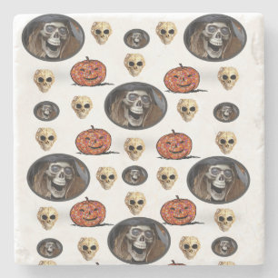 Posavasos de piedra de mármol de Halloween