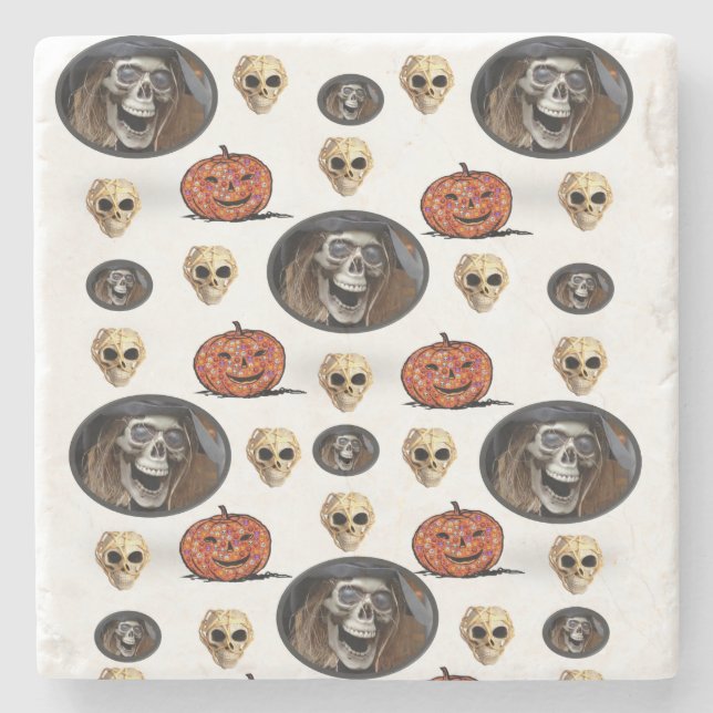 Posavasos de piedra de mármol de Halloween (Anverso)