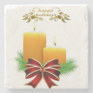 Posavasos de piedra de mármol de Navidad, Felices 