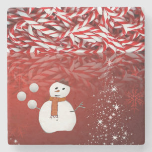 Posavasos de piedra de mármol de Navidad, Muñeco d