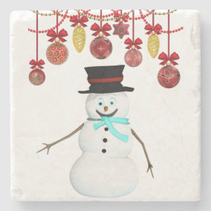Posavasos de piedra de mármol de Navidad, Muñeco d
