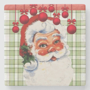 Posavasos de piedra de mármol de Navidad, Santa