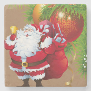 Posavasos de piedra de mármol de Navidad, Santa