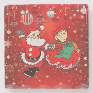 Posavasos de piedra de mármol de Navidad, Santa