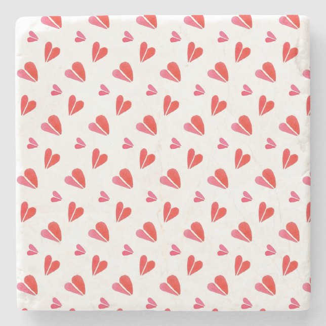 Posavasos de piedra de mármol MINI HEARTS (Anverso)