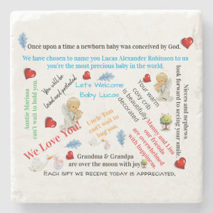 Posavasos de Piedra de Mármol para Baby Shower Lle