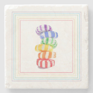 Posavasos de piedra de mármol RAINBOW CANDY