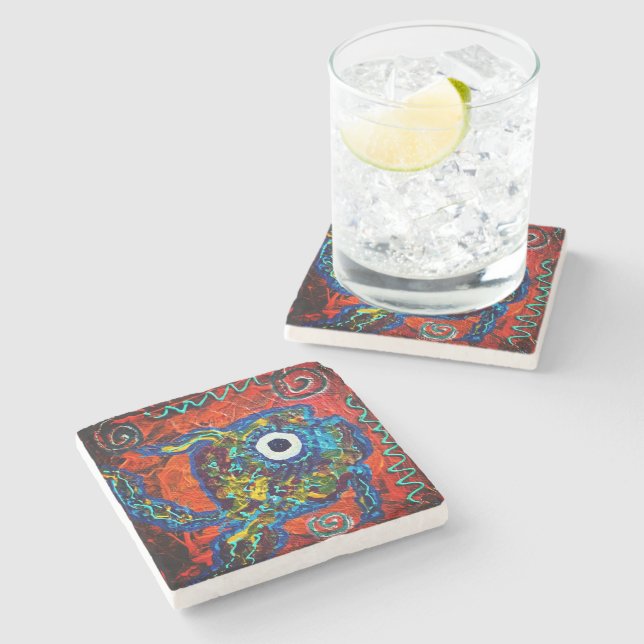 Posavasos de piedra de pez boho (Lateral)