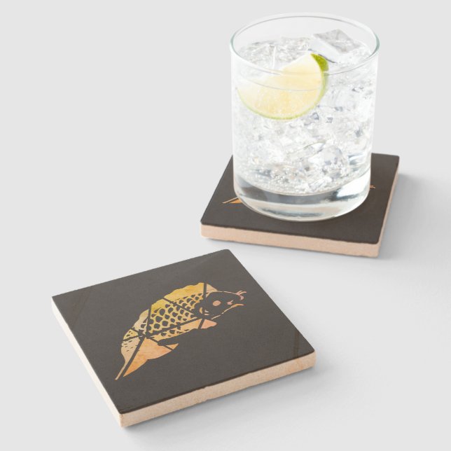Posavasos de Piedra de Pez Koi (Lateral)