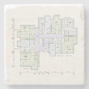 Posavasos de Piedra de Plano Arquitectónico