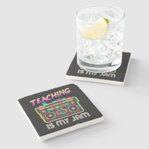 Posavasos De Piedra De vuelta a la escuela Retro Enseñar es mi pasión