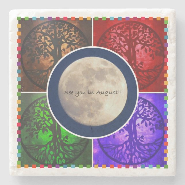 Posavasos De Piedra Debajo de los cielos de agosto… (Anverso)