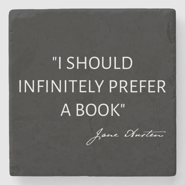Posavasos De Piedra Debería Preferir Infinitamente Un Libro - Jane Aus (Anverso)