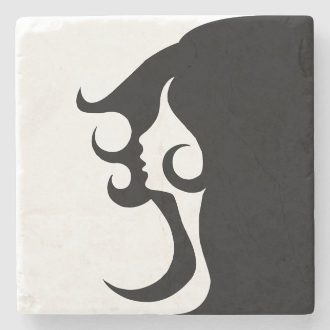 Posavasos De Piedra Deco Mod Woman (Anverso)