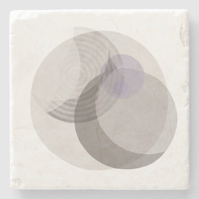 Posavasos De Piedra Decoración Abstracta Neutral Moderna | Lujo Minima (Anverso)