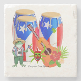 Posavasos De Piedra Decoración Cultural de Puerto Rico para el Hogar -